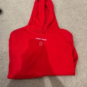 LONELY GHOST Bold Red Hoodie